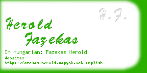 herold fazekas business card